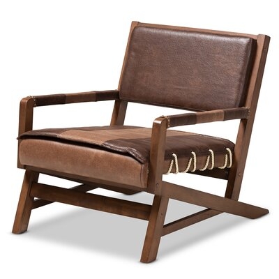 Giovanny Faux Leather Upholstered Wood Lounge Chair - Image 0