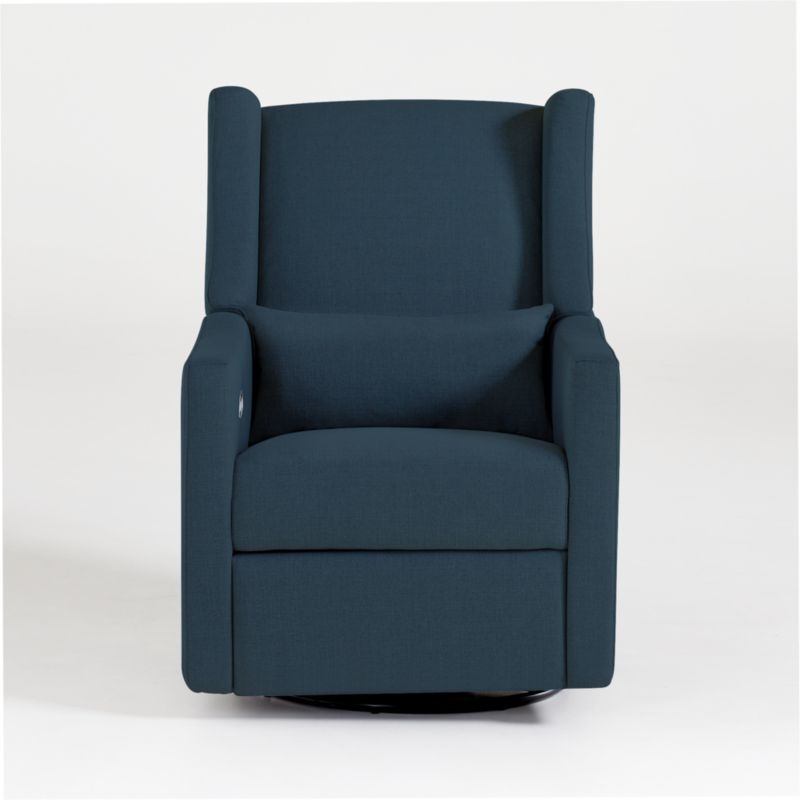 Babyletto Kiwi Navy Power Recliner & Swivel Glider in Eco-Performance Fabric - Image 6