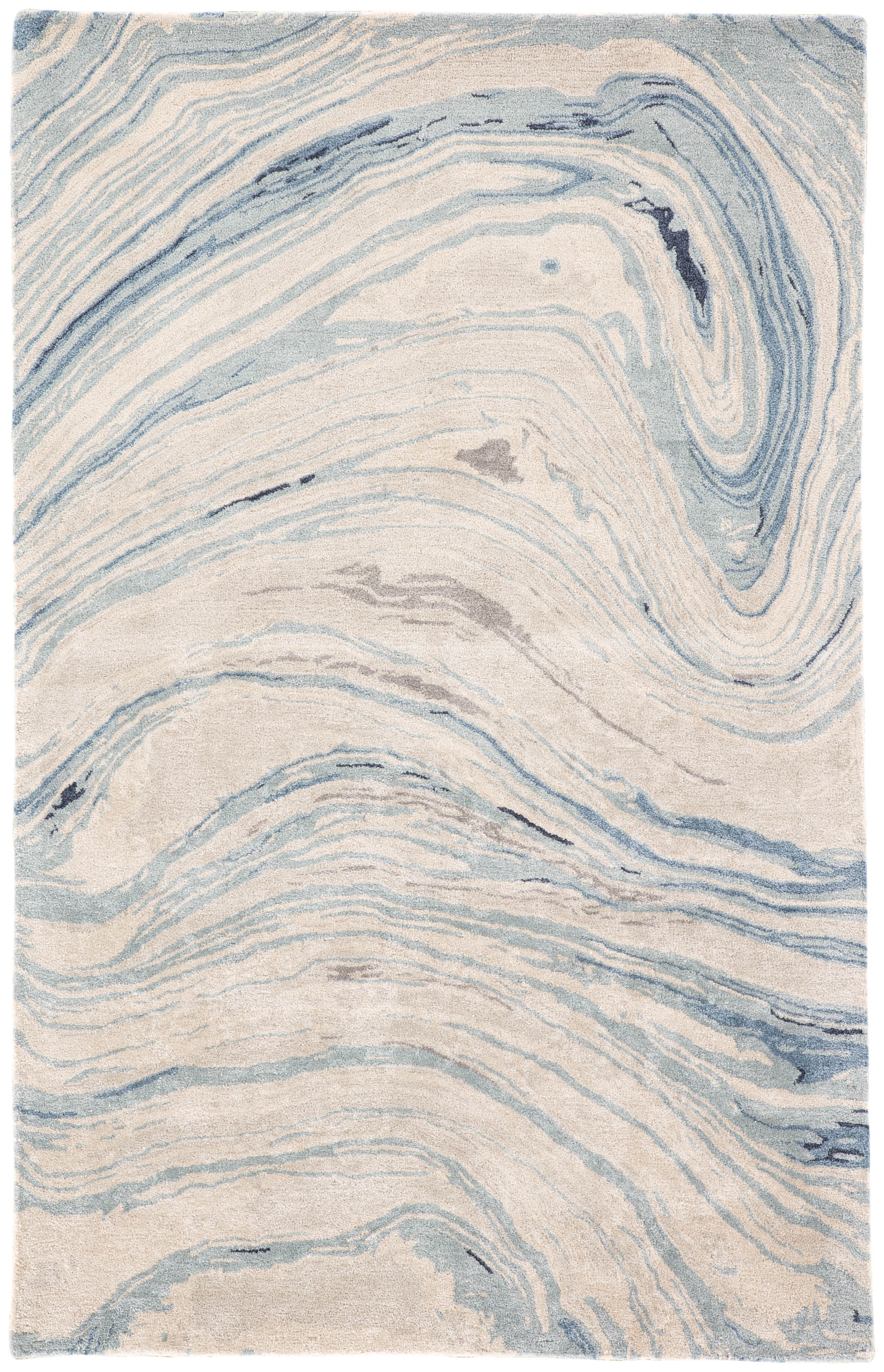 Atha Handmade Abstract Blue/ Gray Area Rug (12'X18') - Image 0