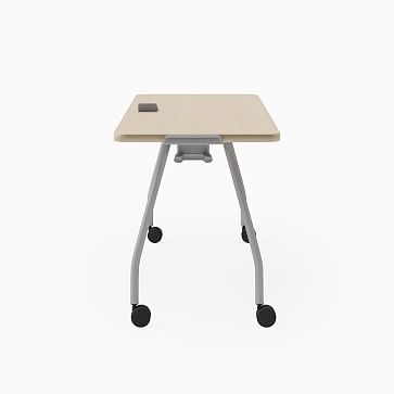 Steelcase Verb Rectangular Table, 30"x60", Wheels, Center Board, Winter on Maple, Black - Image 3