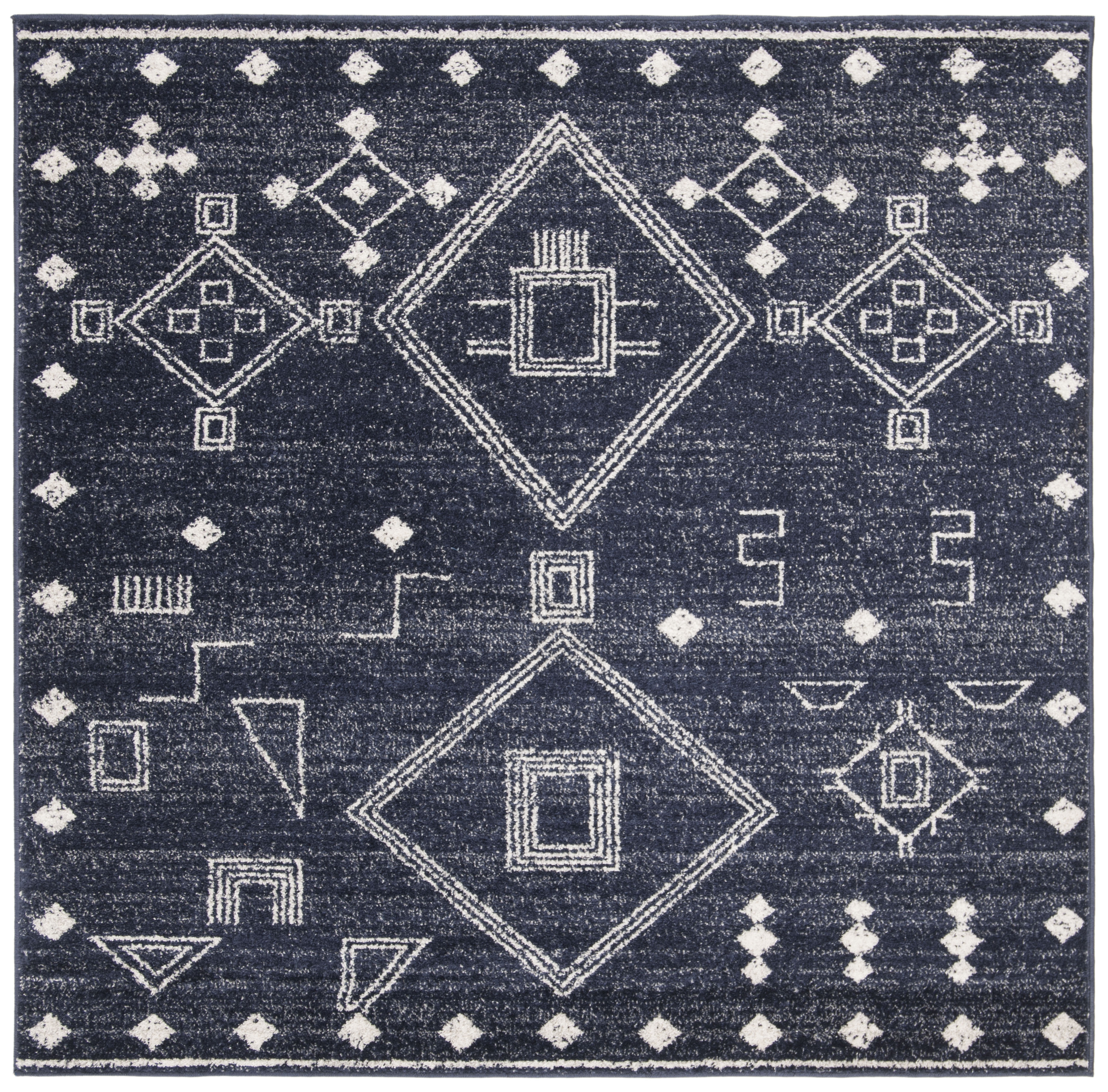 Safavieh Woven Area Rug, ADR208N, Navy/Silver,  6' X 6' Square - Image 0