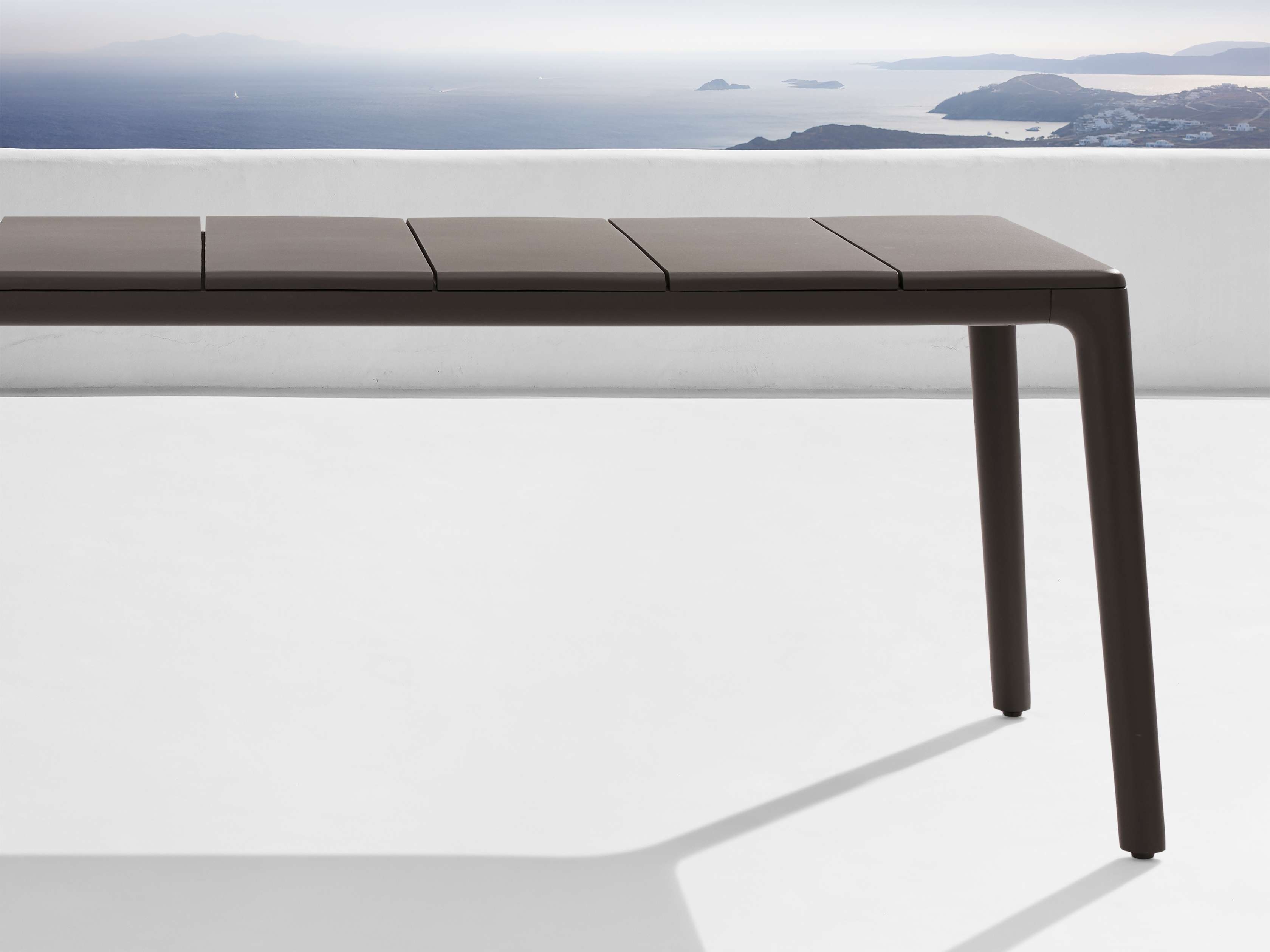 Puglia Outdoor Dining Table Aluminum in Bronze  84" - Image 0