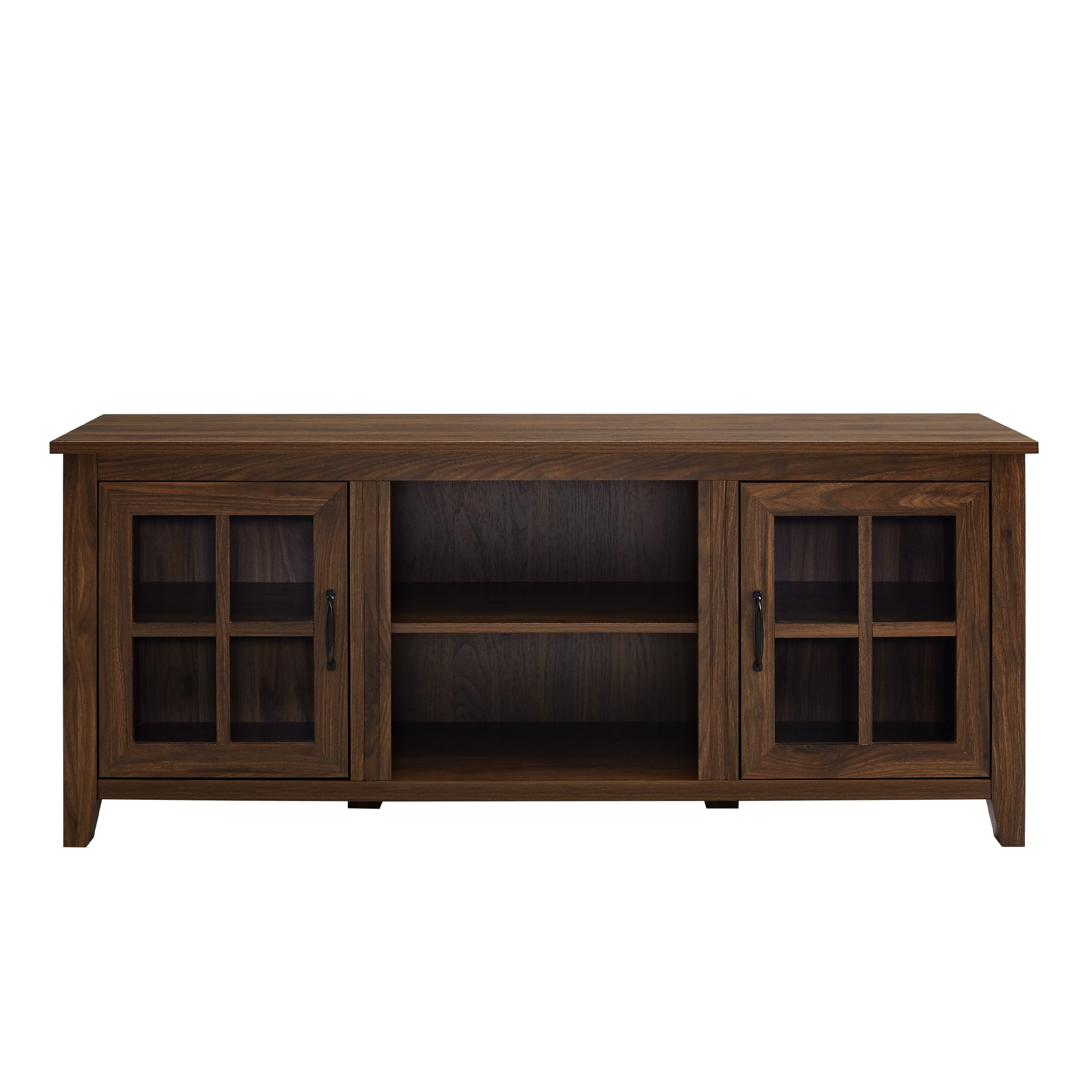 Classic Glass Door TV Console for TVs up to 65” – Dark Walnut  - Image 1