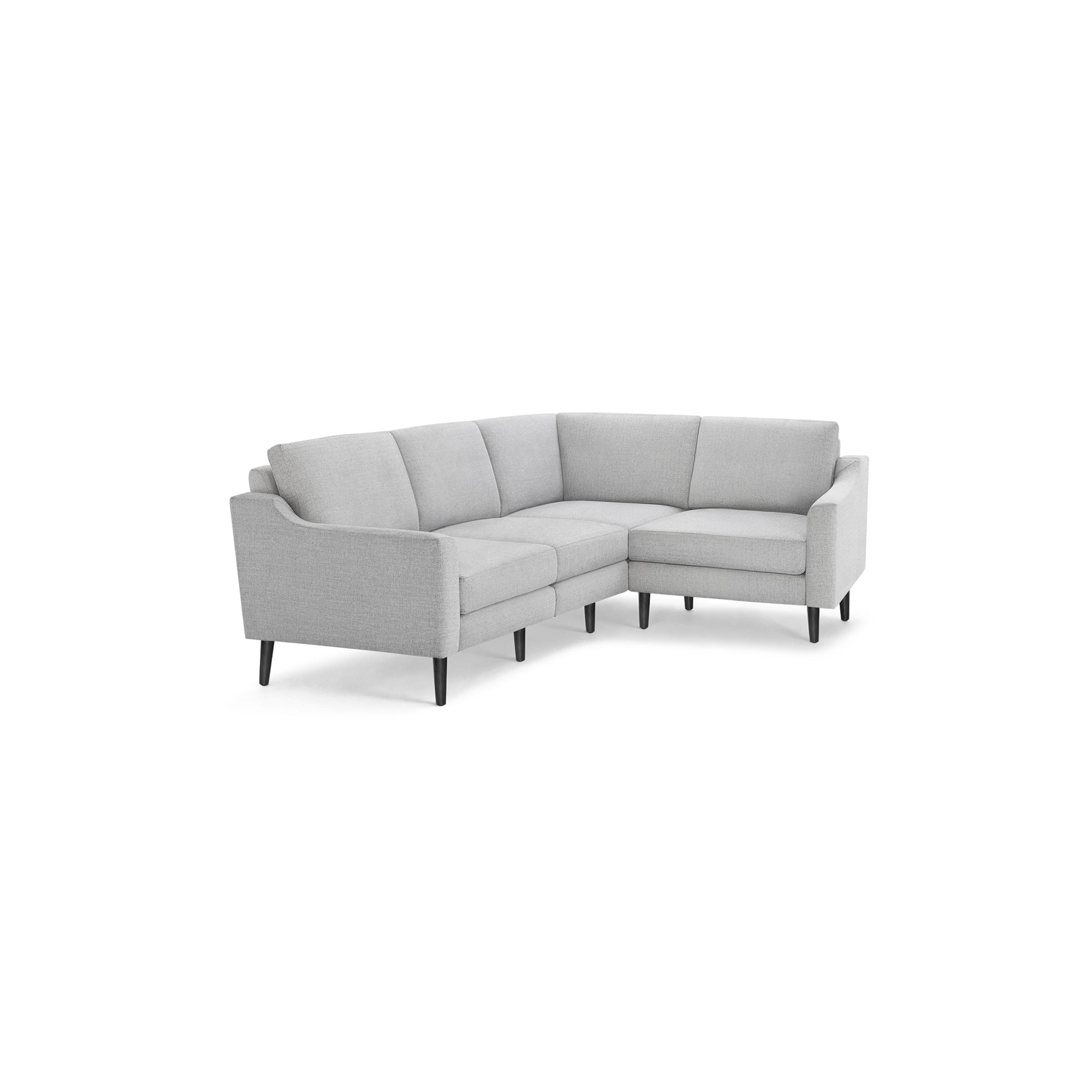 Nomad 4-Seat Corner Sectional - Crushed Gravel - Performance Chenille / Ebony - Wood / Slope - Image 0