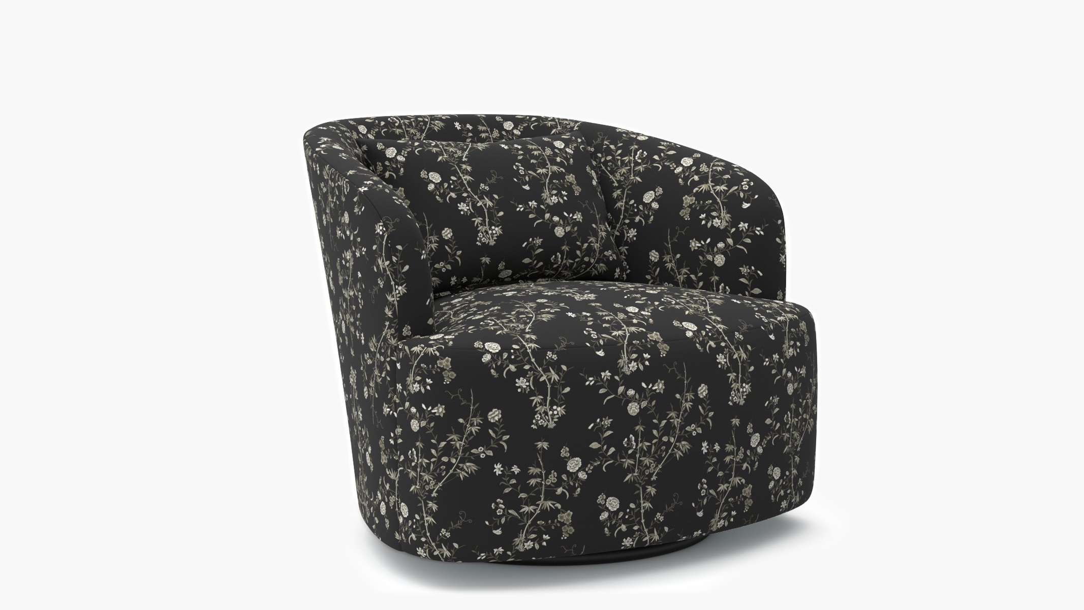 Deco Swivel Chair, Black Bamboo Garden - Image 1