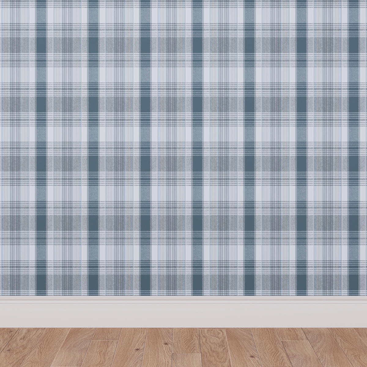 Traditional Wallpaper, Chambray Plaid - Image 0