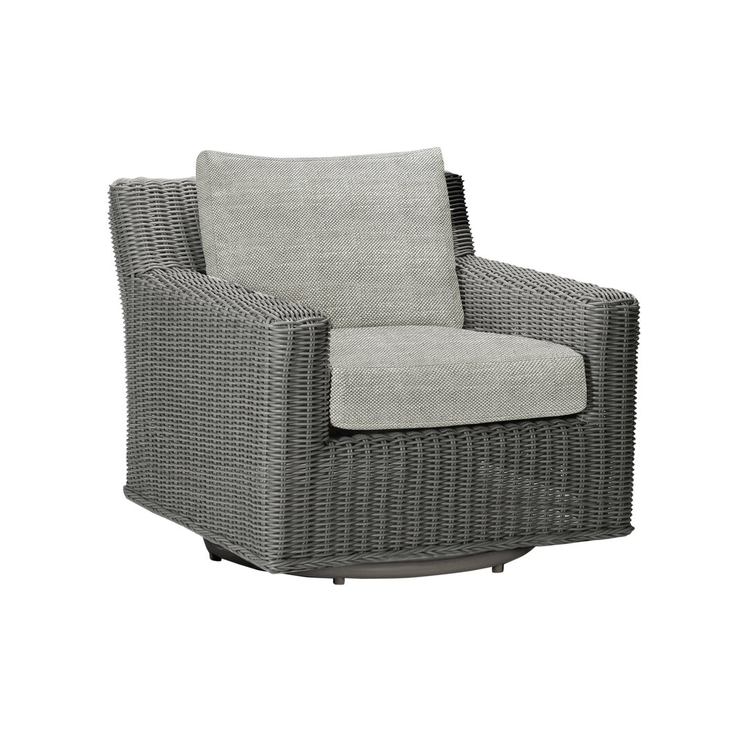 Summer Classics Rustic Swivel Patio Chair with Cushions - Image 0