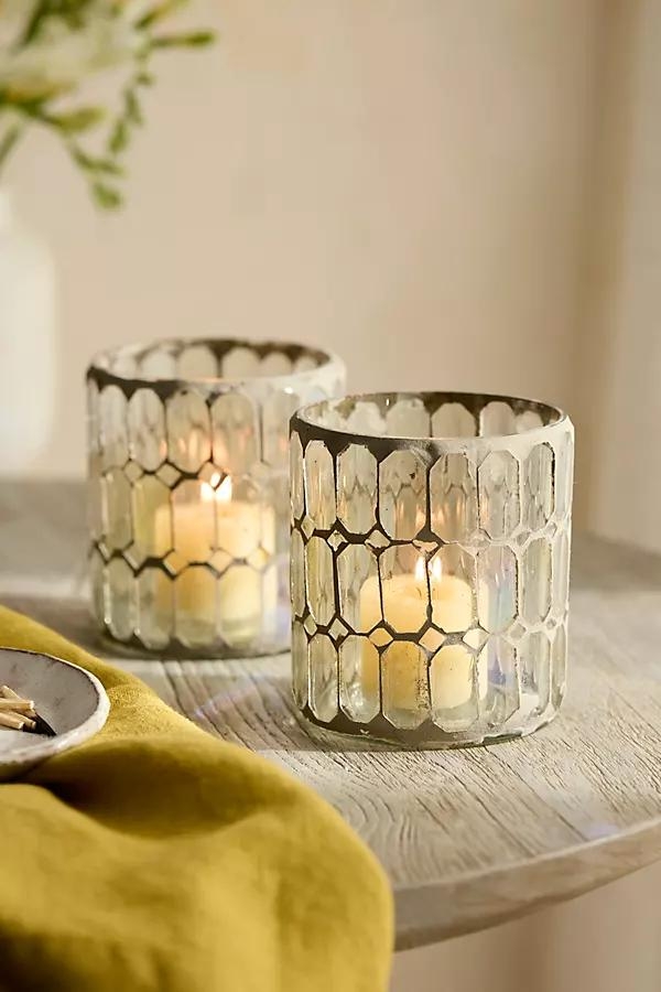 Paned Mosaic Votives, Set of 2 Clear - Image 0