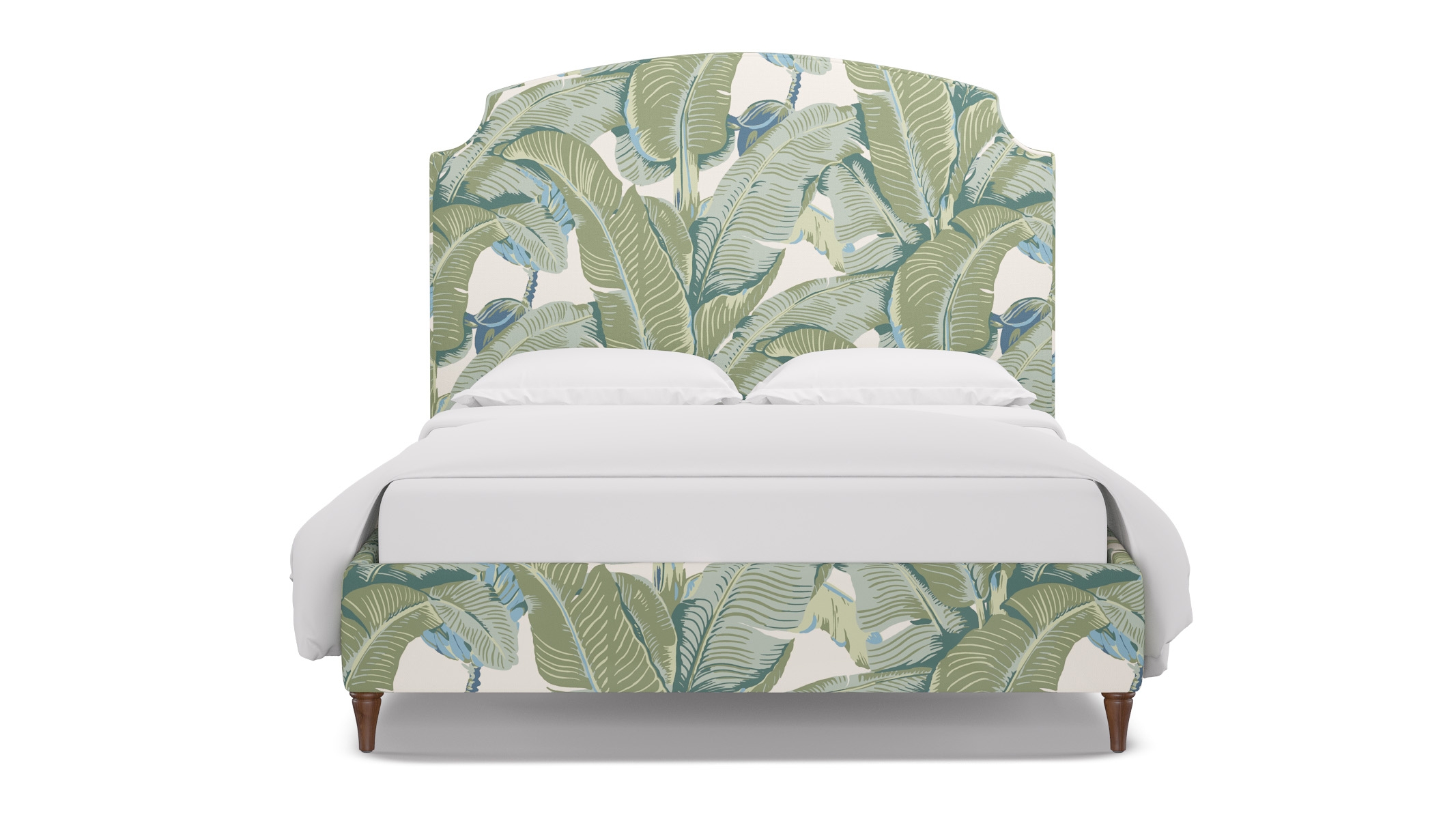 Cove Bed, Pistachio Martinique®, Walnut Decorative Tapered Leg, Twin - Image 0