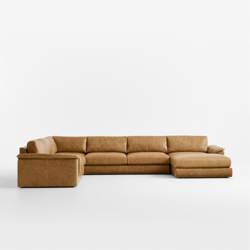 Wythe 4-Piece L-Shaped Leather Sectional Sofa with Chaise Lounge - Image 4
