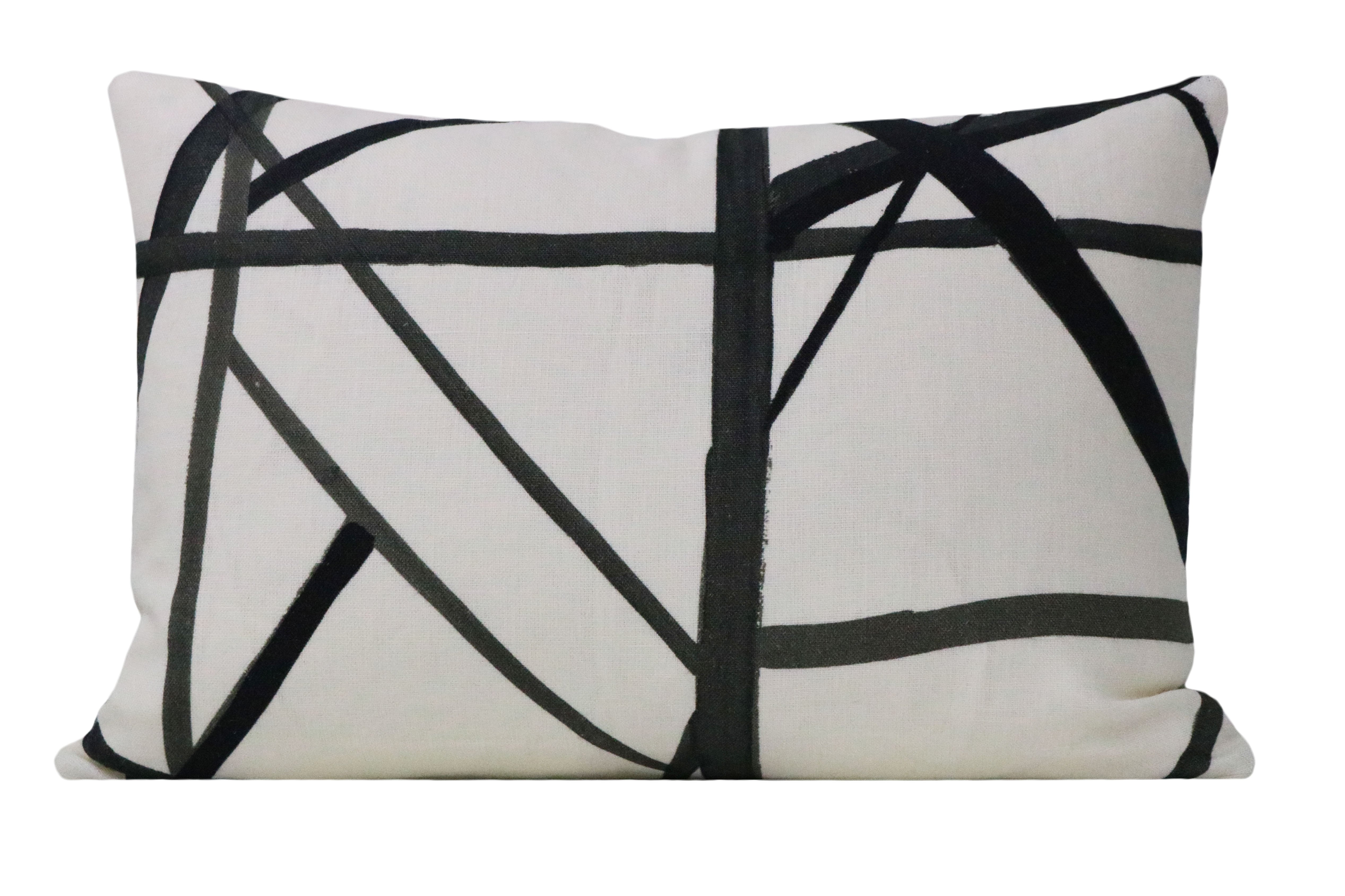 LIMITED SET :: Pair of 12" X 18" Channels // Ebony + Ivory Pillow Covers - 12" X 18" [ WITH INSERTS ] - Image 1