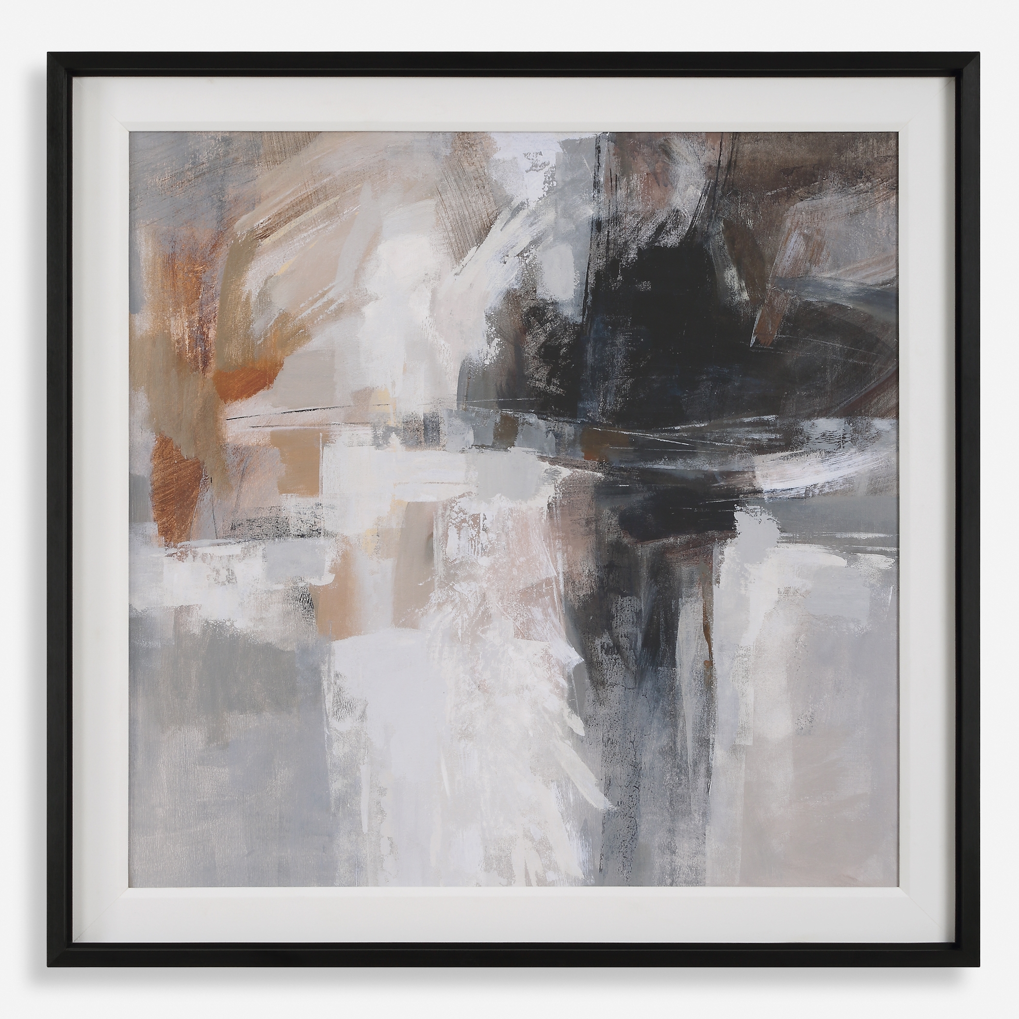 Wings Neutral Abstract Framed Print - Image 0