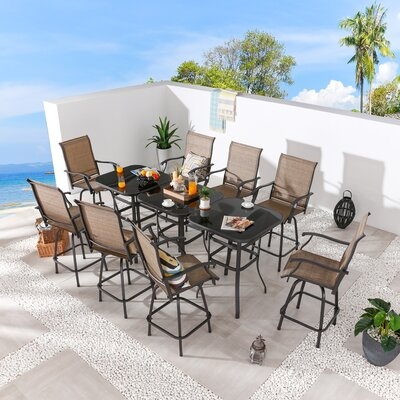 Percy Square 8 - Person 31.5" Long Bar Height Dining Set - Image 0