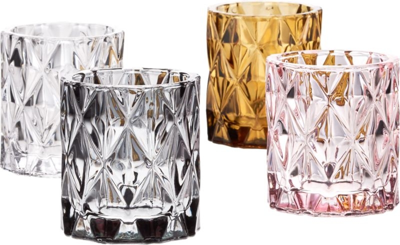 Betty Glass Tealight Candle Holder Set of 6 - Image 3