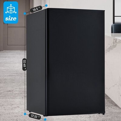 Compact Refrigerator With Freezer, Energy Star 3.2 Cu.Ft Mini Fridge With Reversible Door, 5 Settings Temperature Adjustable For Kitchen, Bedroom, Dorm, Apartment, Bar, Office, RV - Image 0