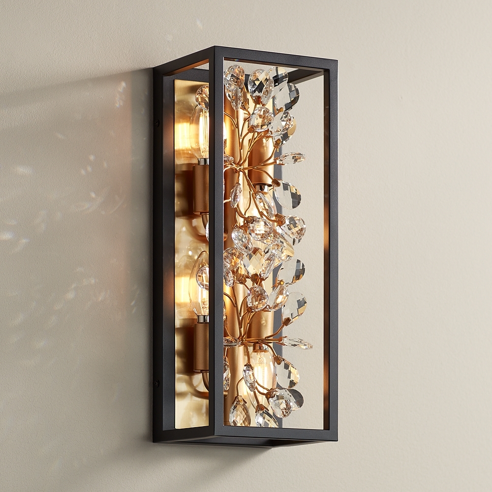 Possini Euro Carrine 16"H Black and Gold Plated 4-Light Wall Sconce - Image 0