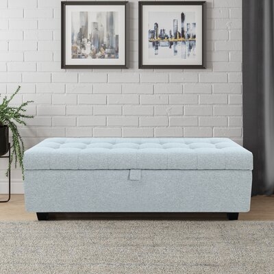 51" Wide Tufted Rectangle Storage Ottoman - Image 0