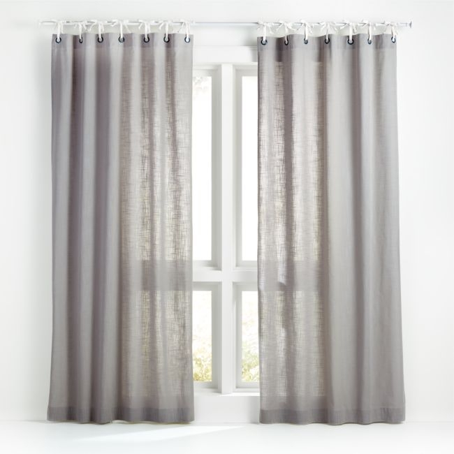 63" Grey Knot and Grommet Curtain Panel - Image 0