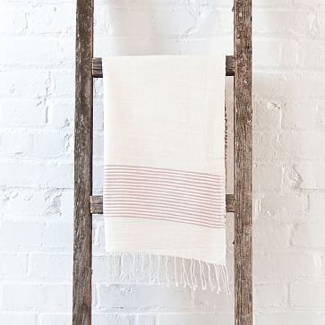 Riviera Handwoven Cotton Hand Towel, Blush - Image 1