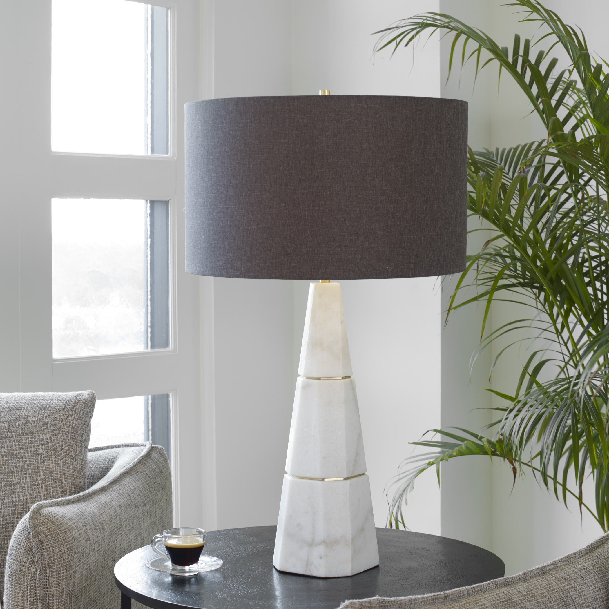 Citadel White Marble Table Lamp - Image 1