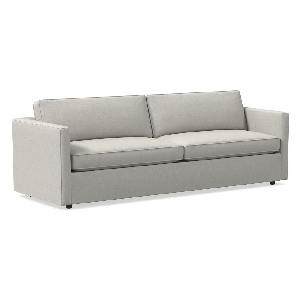 Harris 96" Multi-Seat Sofa, Petite Depth, Yarn Dyed Linen Weave, Frost Gray - Image 0