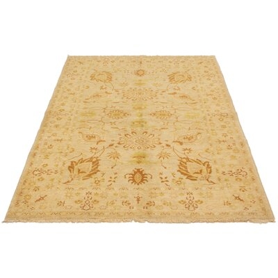 One-of-a-Kind Vlatko Hand-Knotted 2010s Chobi Brown/Cream 6'4" x 9'1" Wool Area Rug - Image 0