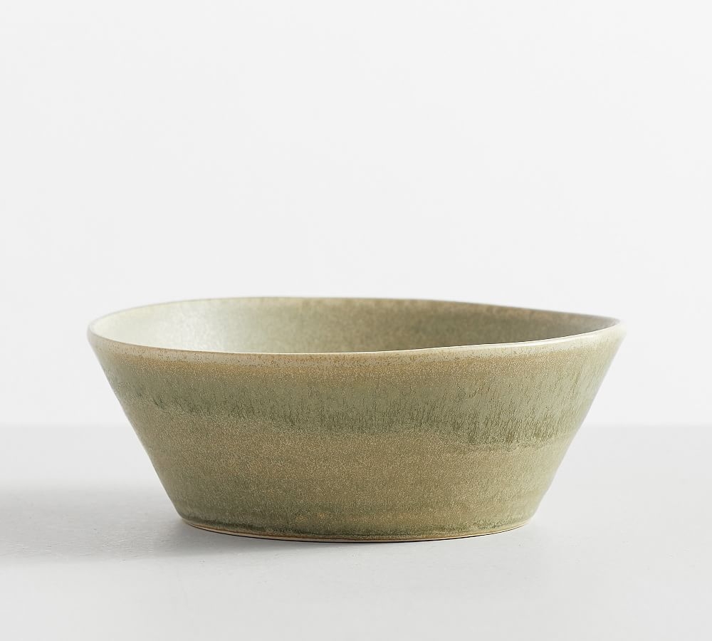 Larkin Reactive Glaze Stoneware Cereal Bowls, Set of 4 - Lichen Green - Image 0