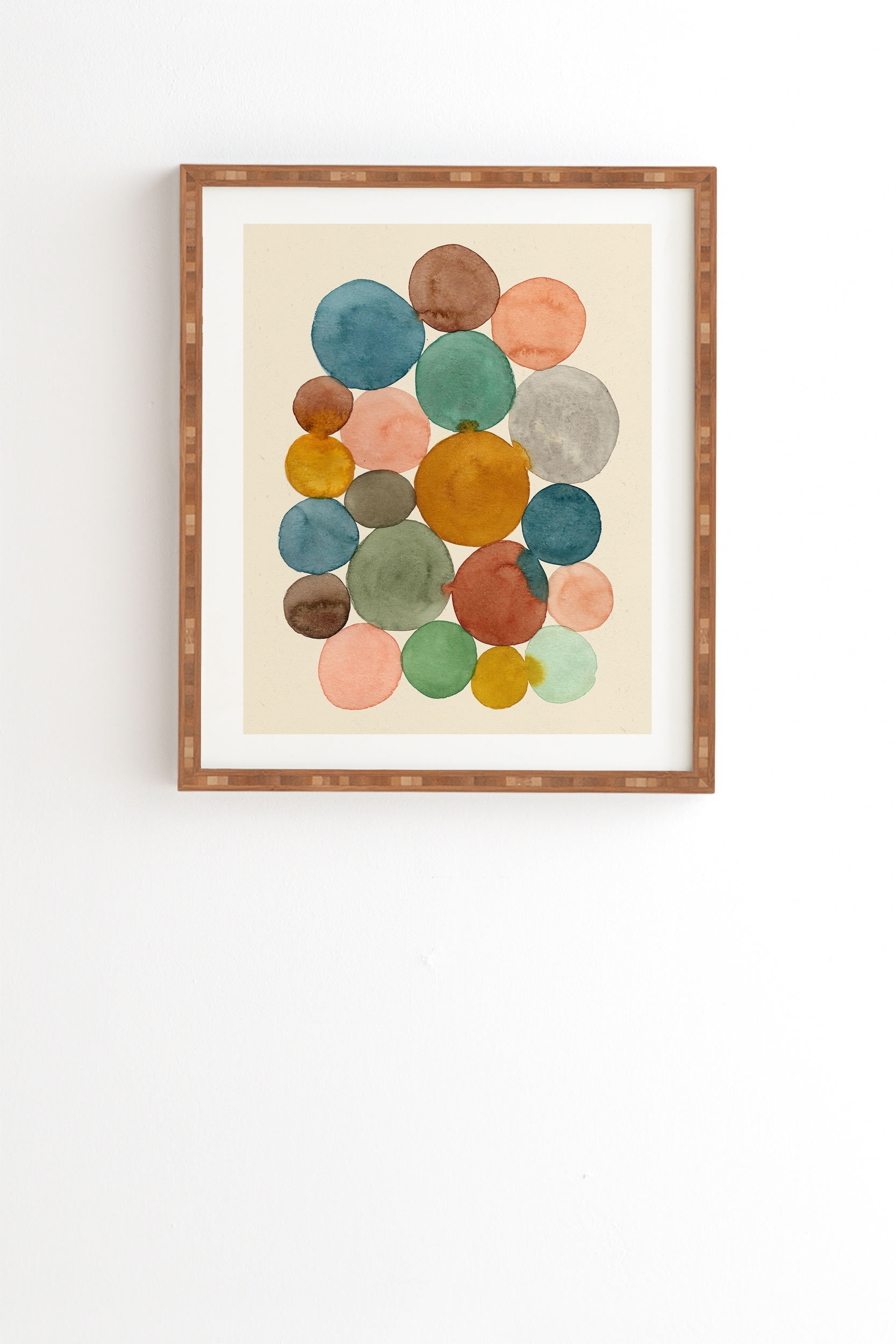Connected Dots by Pauline Stanley - Framed Wall Art Bamboo 11" x 13" - Image 0