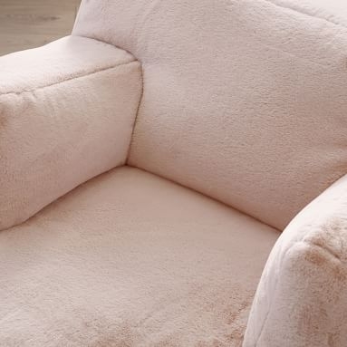 Recycled Faux-Fur Eco Lounger, Blush - Image 1