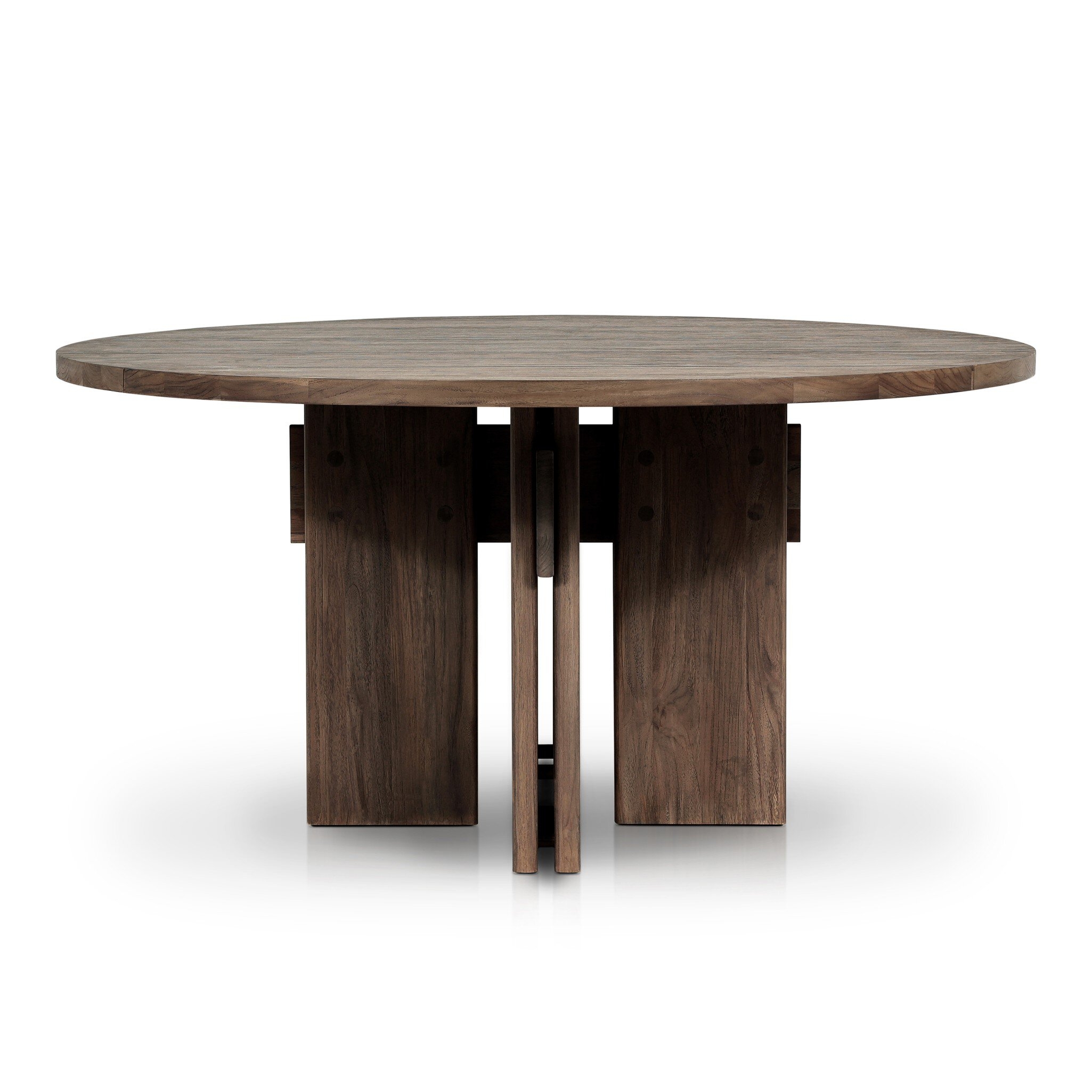 Railay Round Outdoor Dining Table-60" - Stained Toasted Brown-FSC - Image 5