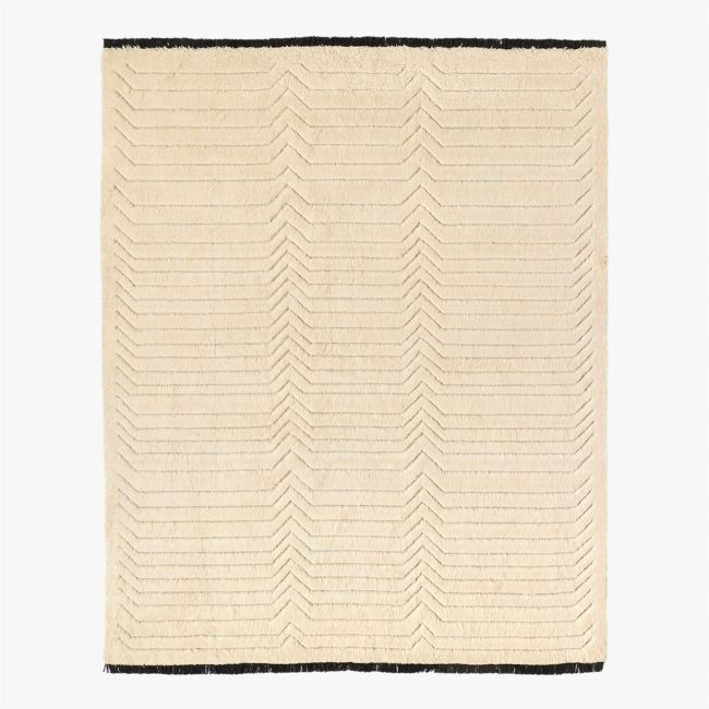 Tovar Handloomed Warm White New Zealand Wool Area Rug 5'X8' - Image 0