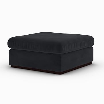 Mason Ottoman, Poly, Performance Velvet, Black, Concealed Support - Image 0
