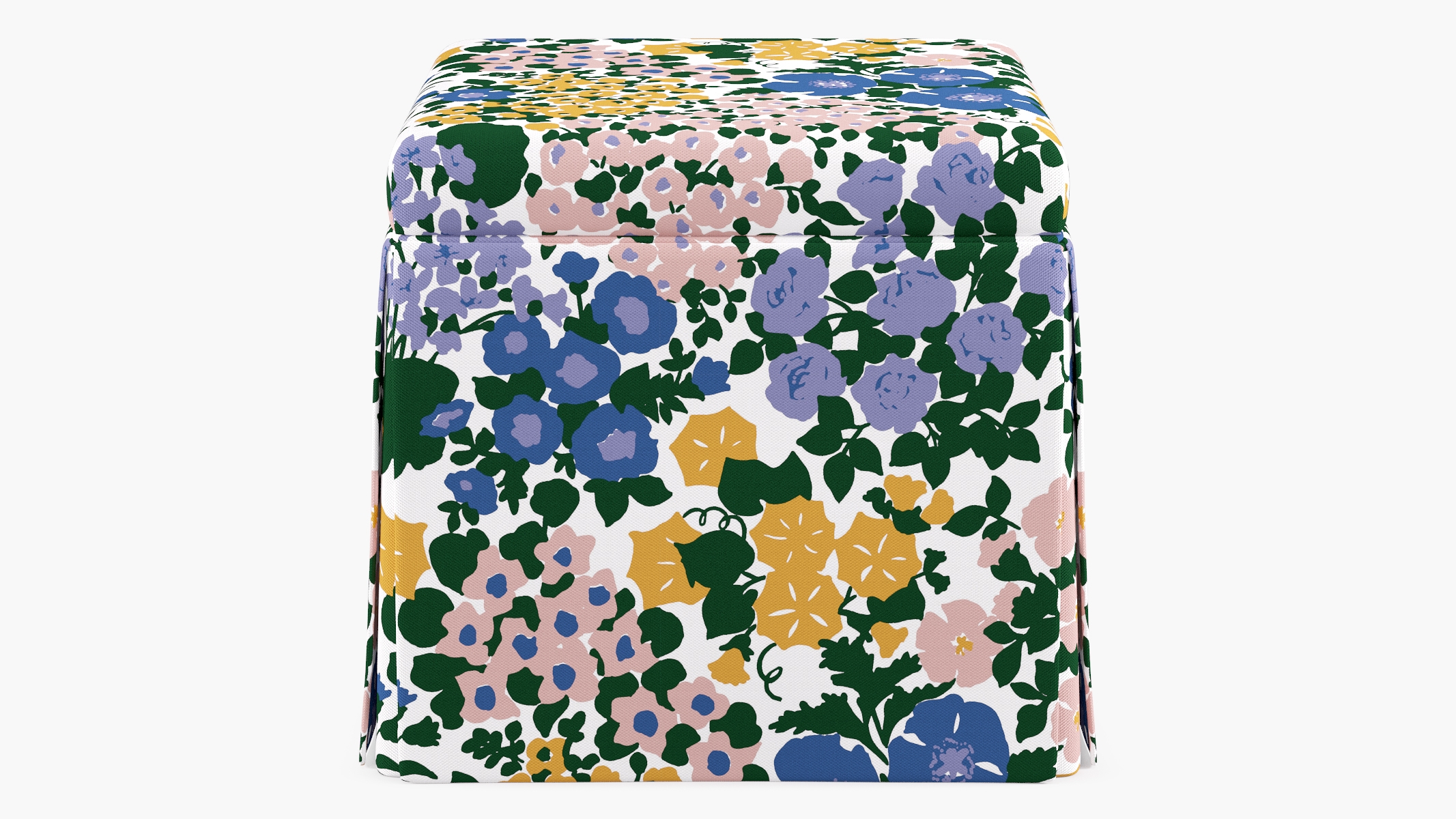 Skirted Storage Ottoman, Lavender Million Flowers - Image 0