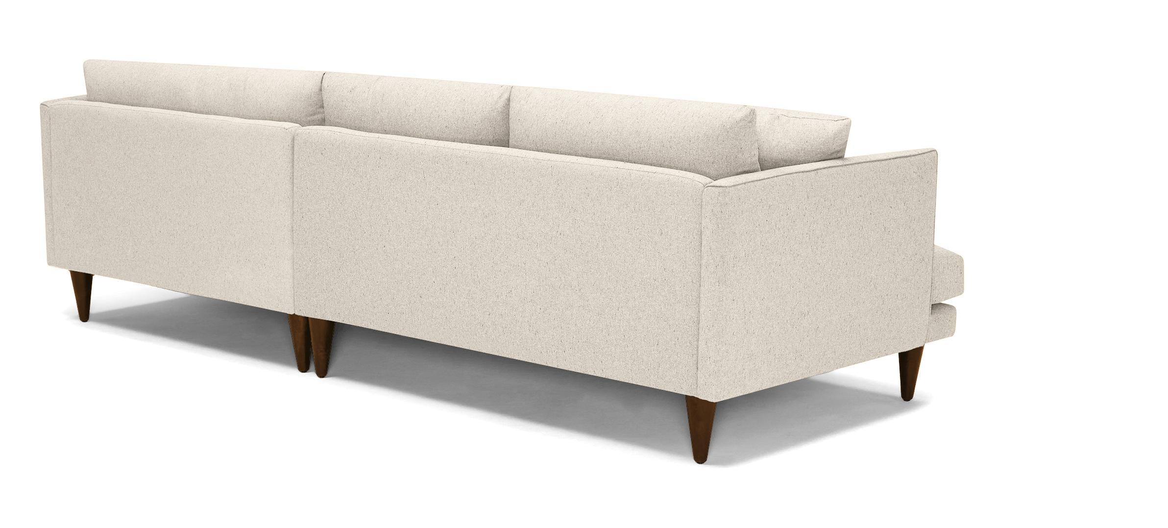 Beige/White Lewis Mid Century Modern Sectional - Cody Sandstone - Mocha - Right - Cone - Image 3