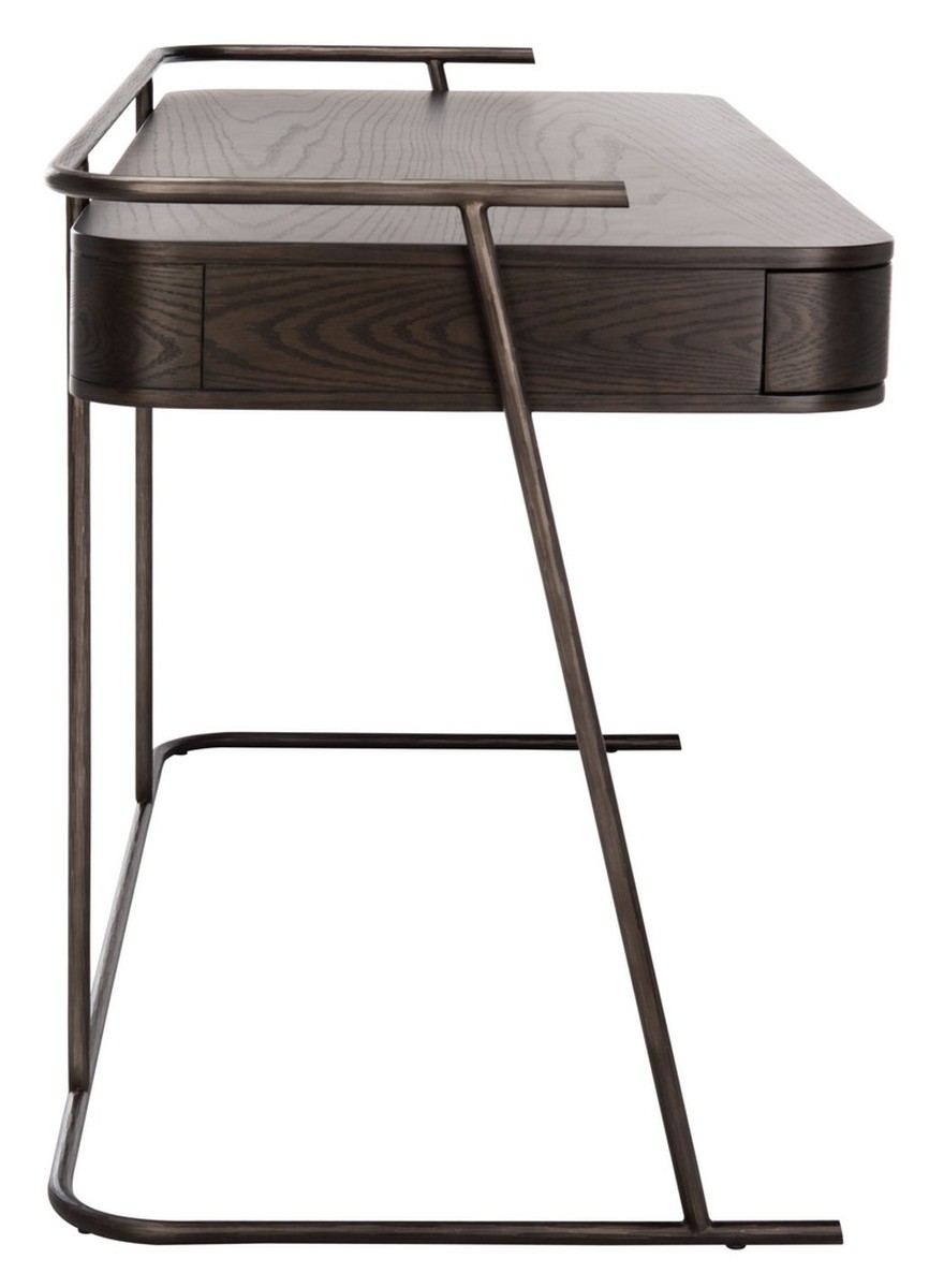 Ferrell Modern Wood Desk - Dark Walnut  - Safavieh - Image 6