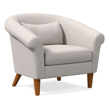 Parlour Chair, Poly, Twill, Sand, Pecan - Image 0