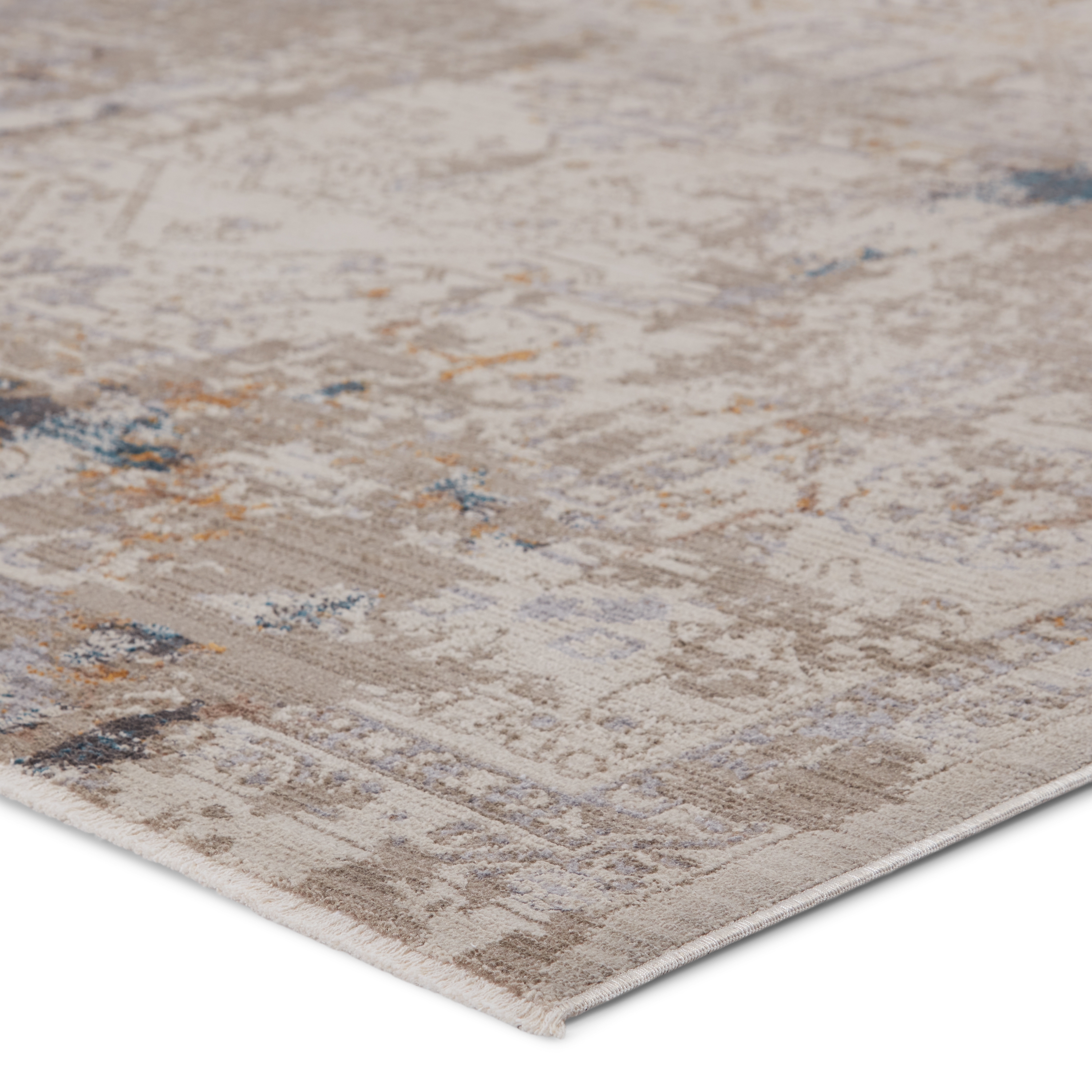 Vibe by Hammon Abstract Gray/ Gold Area Rug (5'3"X7'6") - Image 1