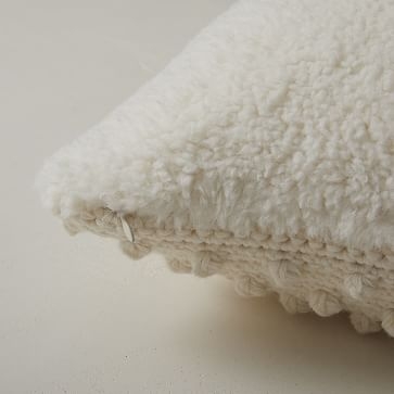 Popcorn Knit Pillow Cover, 24"x24", Alabaster - Image 3