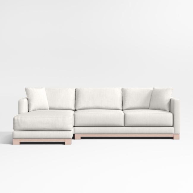 Gather Deep Wood Base 2-Piece Chaise Sectional Sofa - Image 0