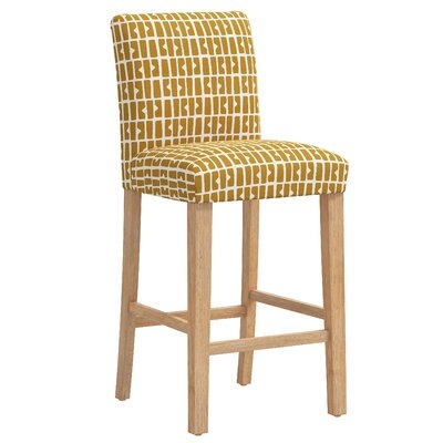 Square Counter Stool With Tapered Legs In Bloc Panel Mustard - Image 0