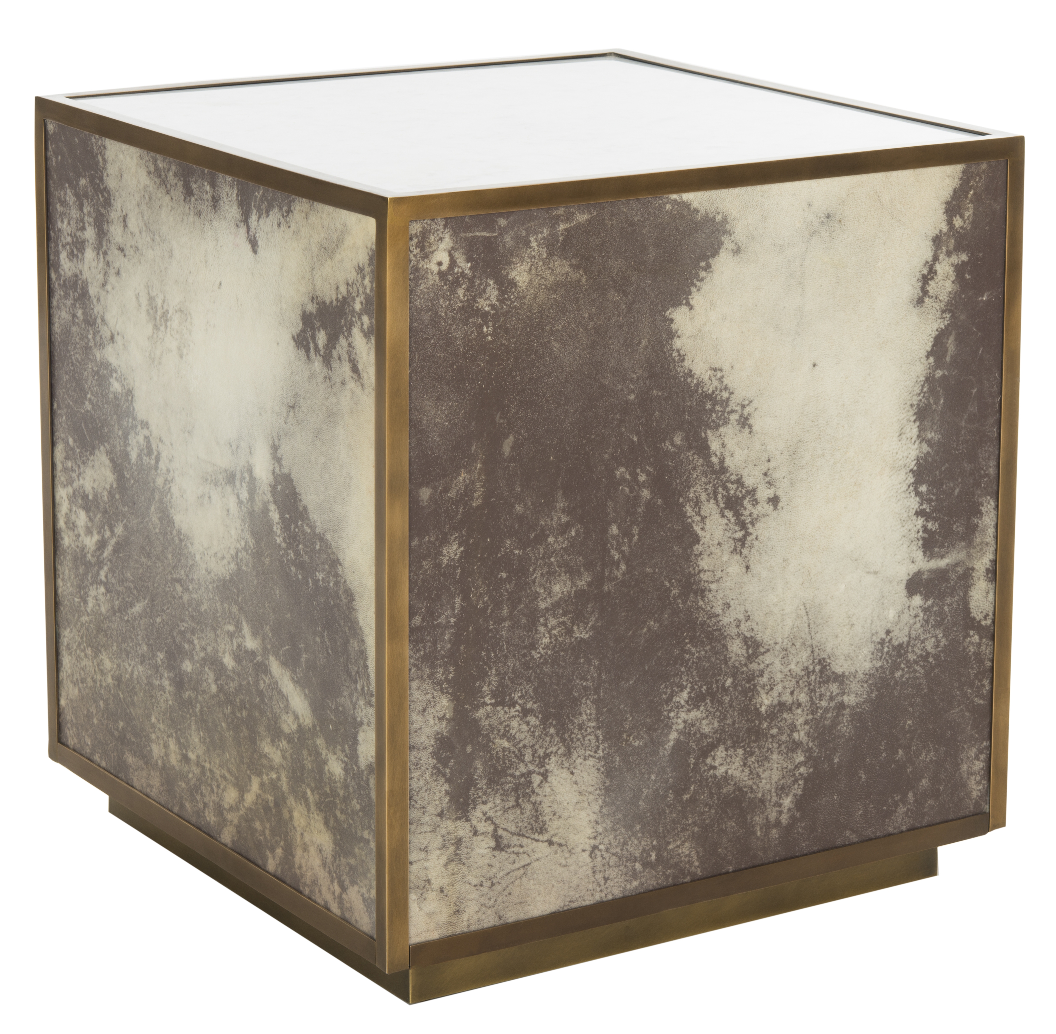 Calisto Marble End Table - White/Brass - Arlo Home - Image 0