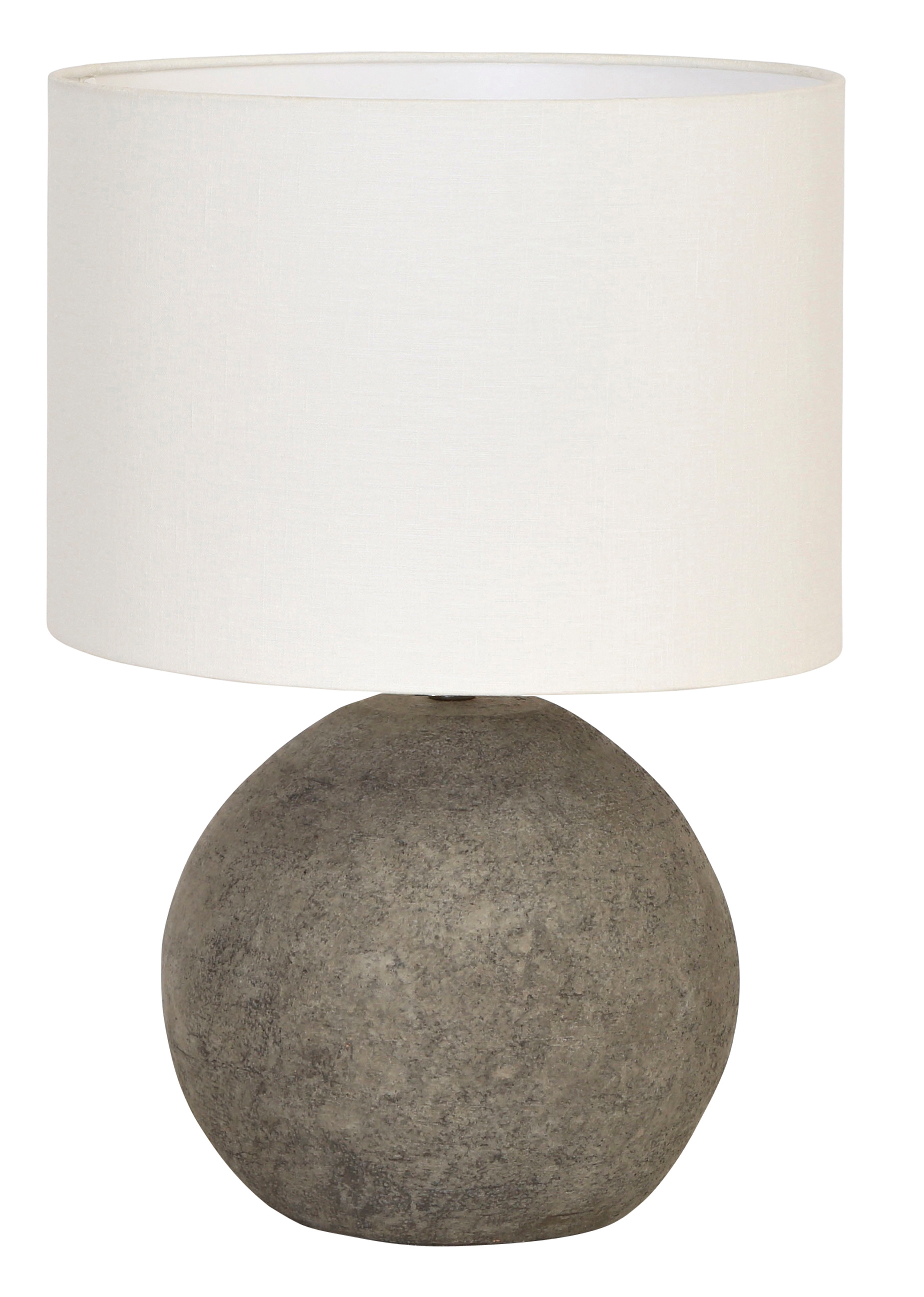Terracotta Table Lamp with Canvas Shade & Distressed Finish - Image 0
