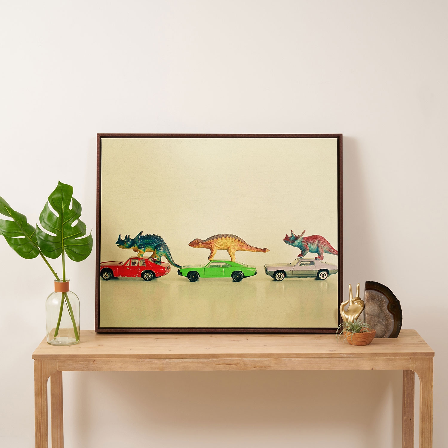Dinosaurs Ride Cars by Cassia Beck - Art Canvas 24" x 30" - Image 3