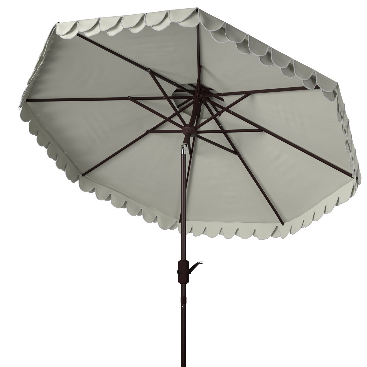 Elegant 9Ft Doubletop Umbrella - Beige/White - Safavieh - Image 4
