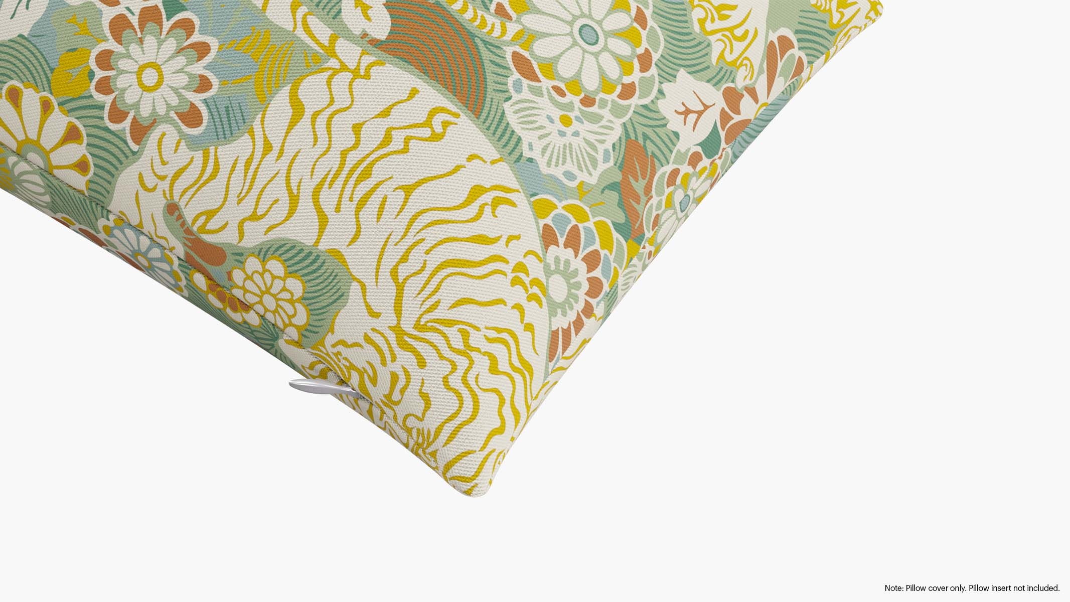 Throw Pillow Cover 14" x 30", Pistachio Siberian Tiger, 14" x 30" - Image 1