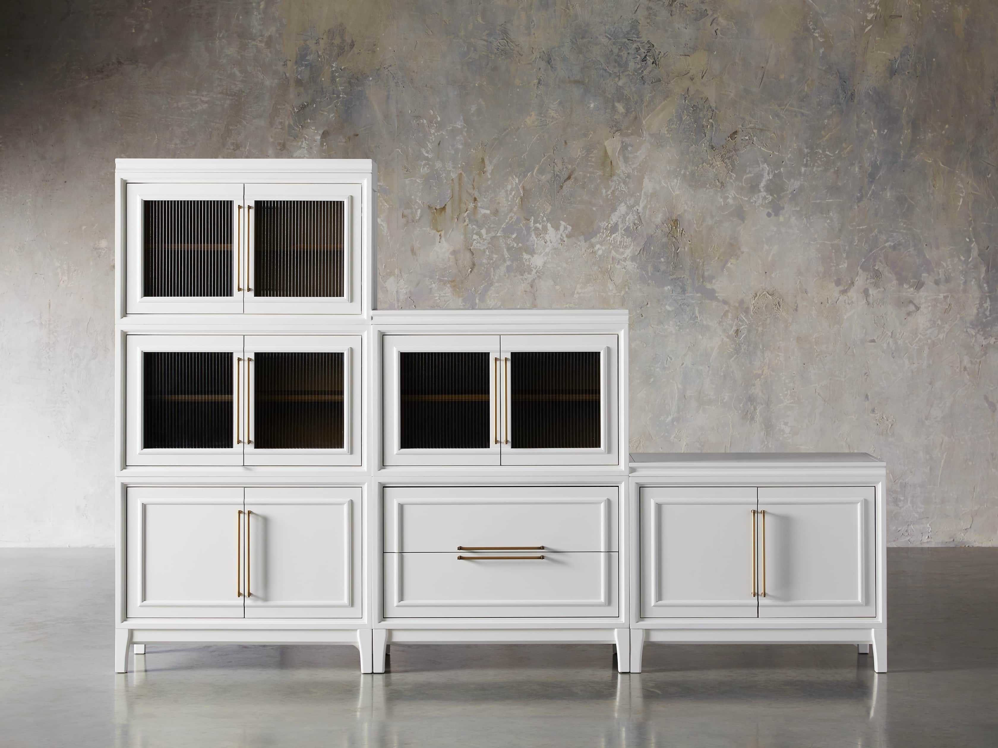 Rowan Small Modular Wall Unit in Wood White  Cirrus - Image 0