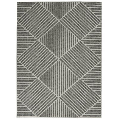 Moret Geometric Gray Indoor / Outdoor Area Rug - Image 0