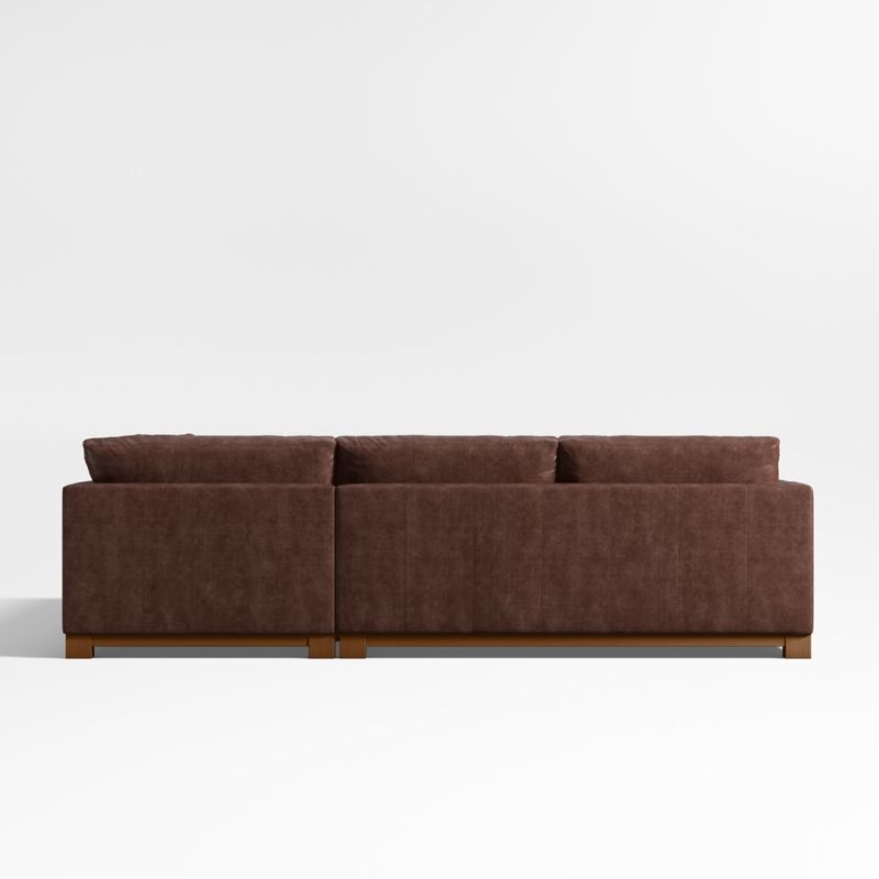 Gather Deep Wood Base 4-Piece L-Shaped Leather Sectional Sofa with Chaise Lounge - Image 2