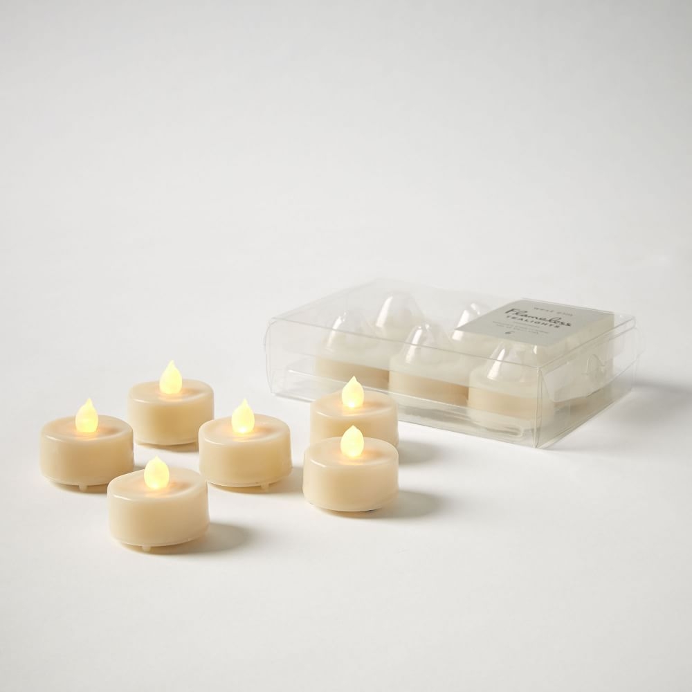 Wax Dipped Tealights, Set of 6, Ivory - Image 0