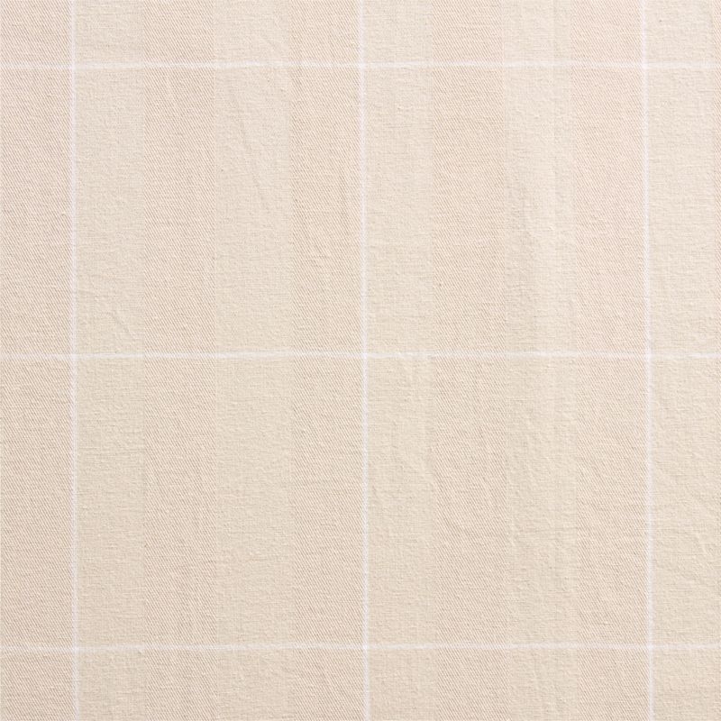 Stone Tan Lattice Herringbone Weave Blackout Curtain Panel 63" - Image 2